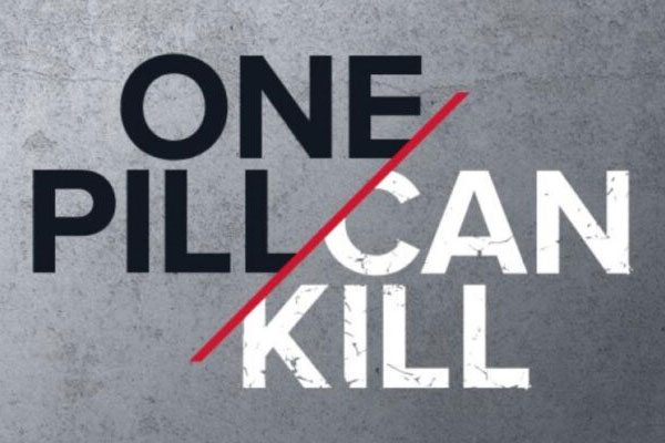 PSA poster saying "One Pill Can Kill," which showcases the dangers of fentanyl. Help spread fentanyl awareness.